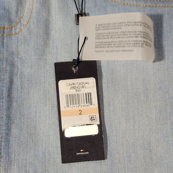 Tommy Hilfiger Jean Skirt Womens Size 2 Patchwork Denim Pockets Logo NWT - Picture 11 of 12